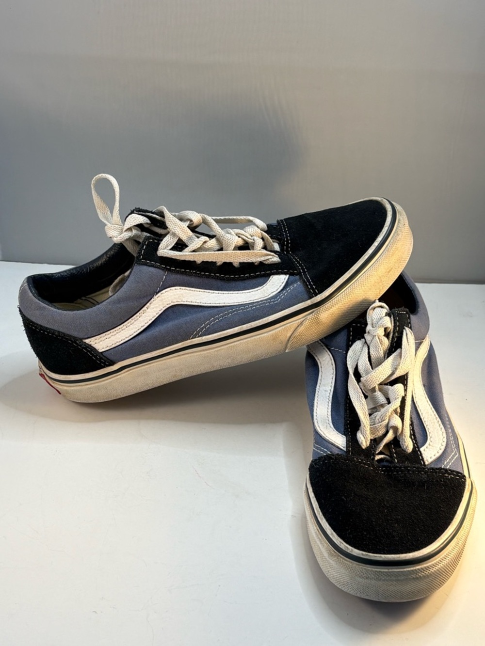 VANS Navy/Blue Suede Canvas Lace-Up Sneakers Unisex US 7.5 Women 6 Men 38 EU